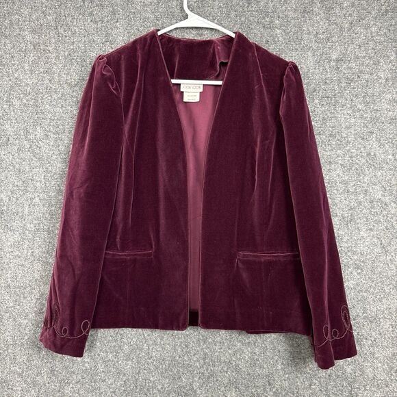 COS Jackets & Blazers - Cos Cob Blazer Womens Size 12 Burgundy Velvet Jacket Vintage